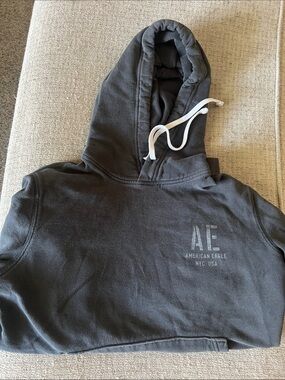 American Eagle Charcoal Gray Hooded Sweatshirt